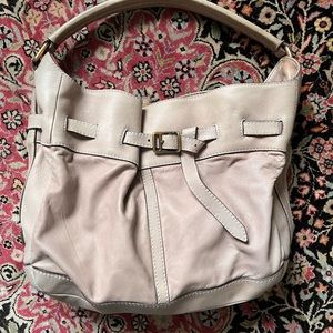 Burberry beige leather slouchy hobo bag handbag Guaranteed Authentic